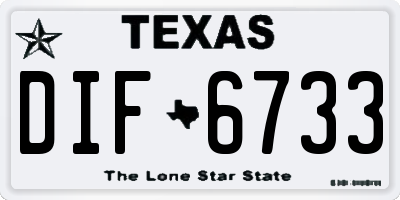 TX license plate DIF6733