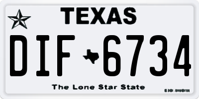 TX license plate DIF6734