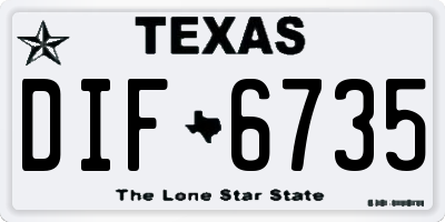 TX license plate DIF6735