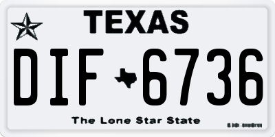 TX license plate DIF6736