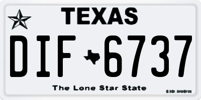 TX license plate DIF6737