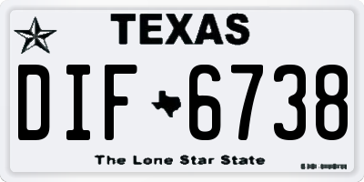 TX license plate DIF6738