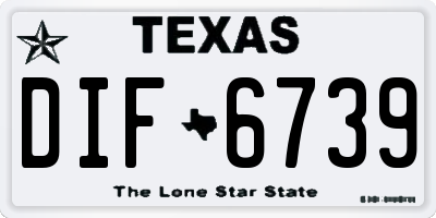 TX license plate DIF6739