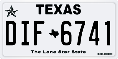 TX license plate DIF6741