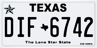 TX license plate DIF6742