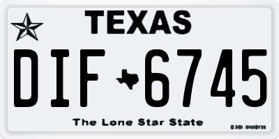 TX license plate DIF6745