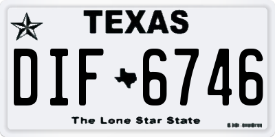 TX license plate DIF6746