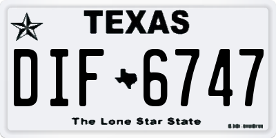 TX license plate DIF6747
