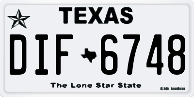 TX license plate DIF6748