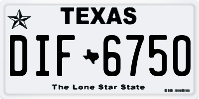 TX license plate DIF6750