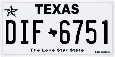 TX license plate DIF6751