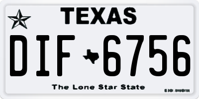 TX license plate DIF6756