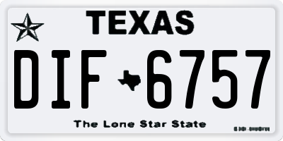 TX license plate DIF6757