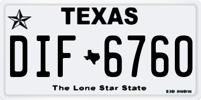 TX license plate DIF6760