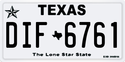 TX license plate DIF6761