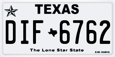 TX license plate DIF6762