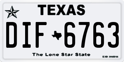 TX license plate DIF6763