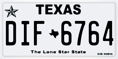 TX license plate DIF6764