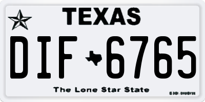TX license plate DIF6765