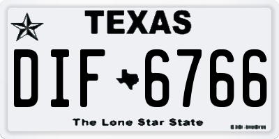 TX license plate DIF6766