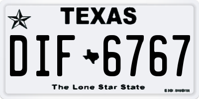 TX license plate DIF6767