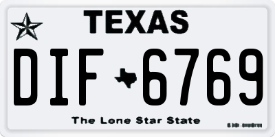 TX license plate DIF6769