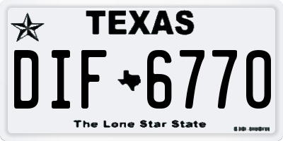 TX license plate DIF6770