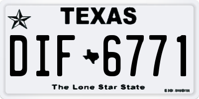 TX license plate DIF6771