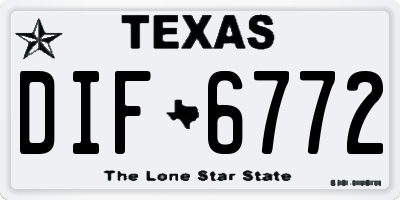 TX license plate DIF6772