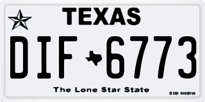 TX license plate DIF6773