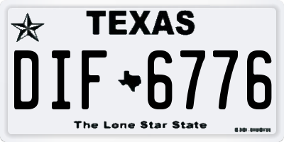 TX license plate DIF6776
