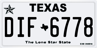 TX license plate DIF6778