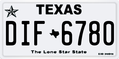 TX license plate DIF6780