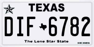 TX license plate DIF6782