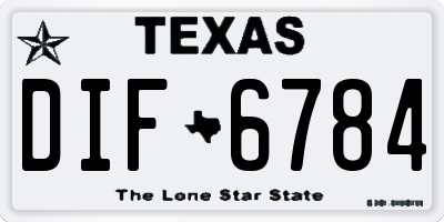 TX license plate DIF6784