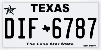 TX license plate DIF6787