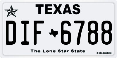 TX license plate DIF6788