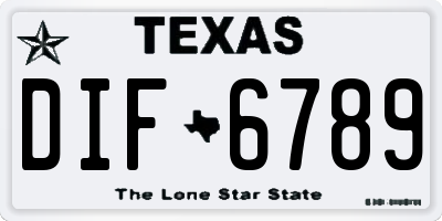 TX license plate DIF6789