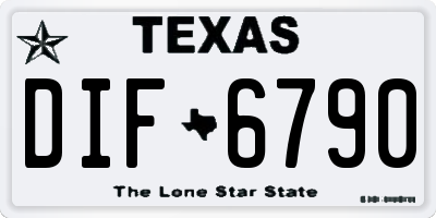 TX license plate DIF6790