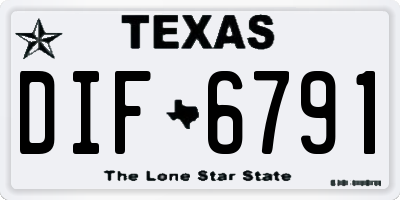 TX license plate DIF6791