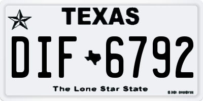 TX license plate DIF6792