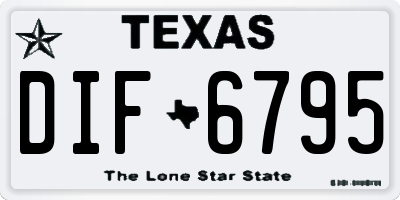 TX license plate DIF6795