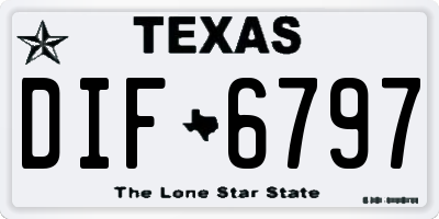TX license plate DIF6797