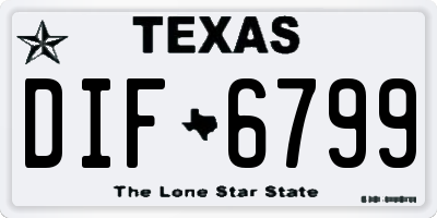 TX license plate DIF6799