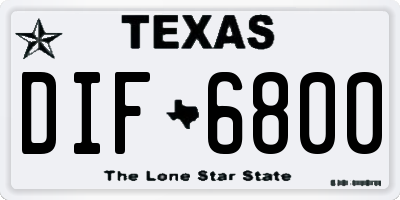TX license plate DIF6800