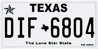 TX license plate DIF6804
