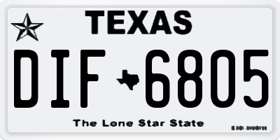 TX license plate DIF6805