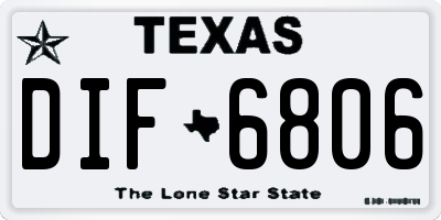 TX license plate DIF6806