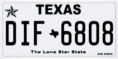 TX license plate DIF6808