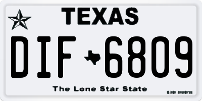 TX license plate DIF6809